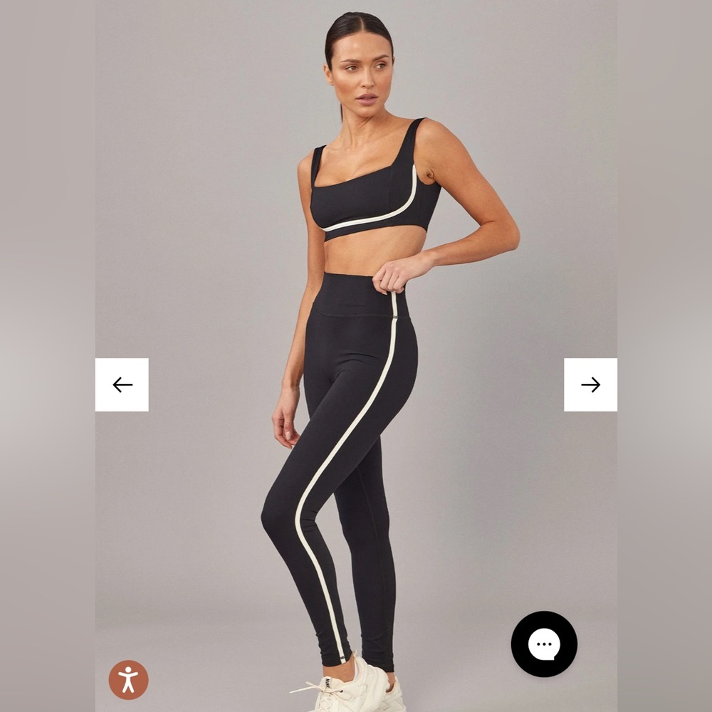 Monday body Black/white leggings with sports bra and leggings size medium